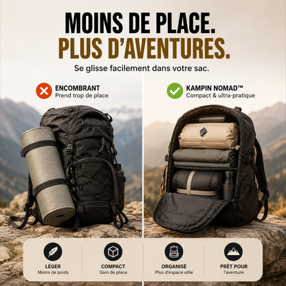 Kampin Nomad™ — Matelas de camping autogonflant avec oreiller intégré