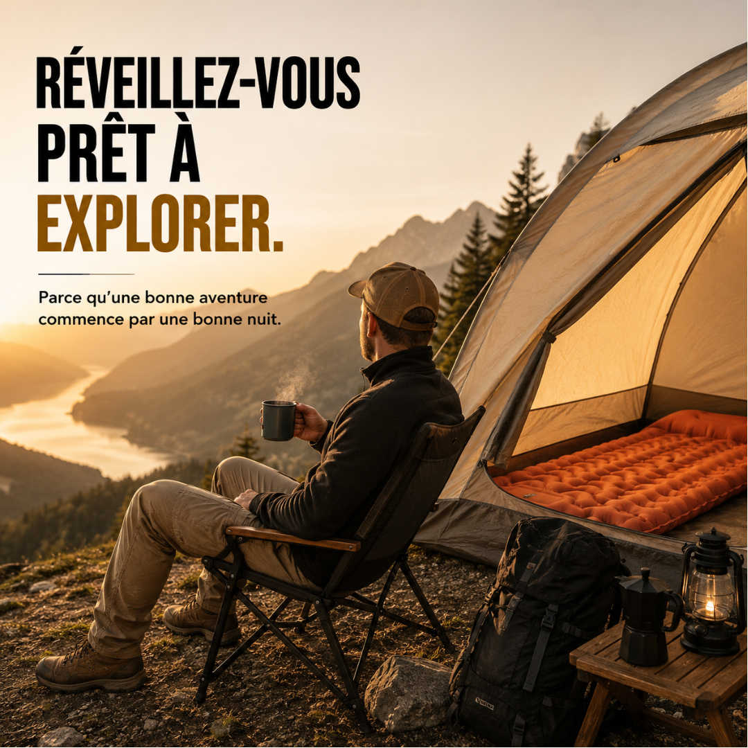 Kampin Nomad™ — Matelas de camping autogonflant avec oreiller intégré