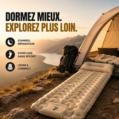 Kampin Nomad™ — Matelas de camping autogonflant avec oreiller intégré