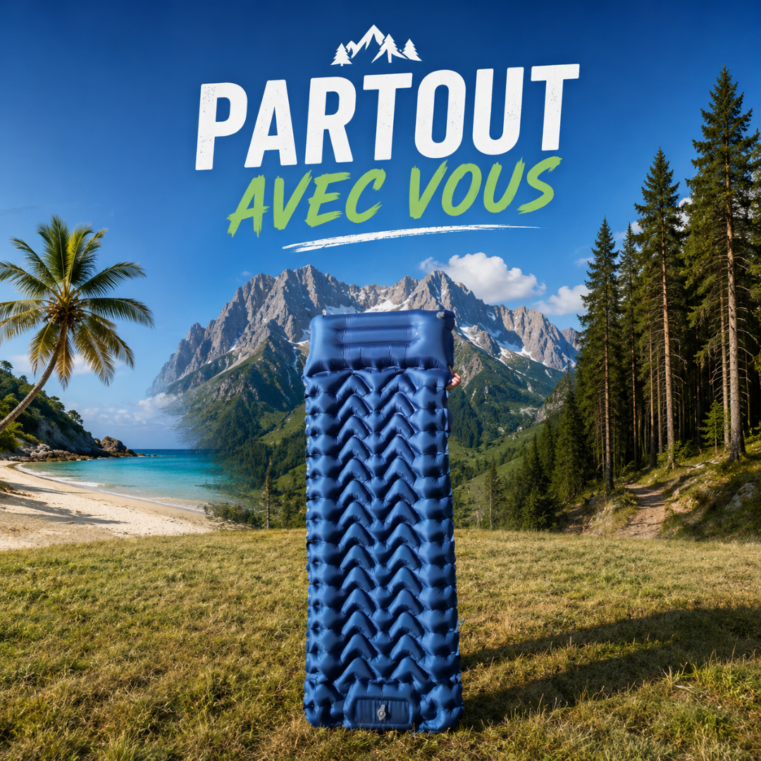 Kampin Nomad™ — Le matelas gonflable qui te suit partout, gonflé en 60 secondes